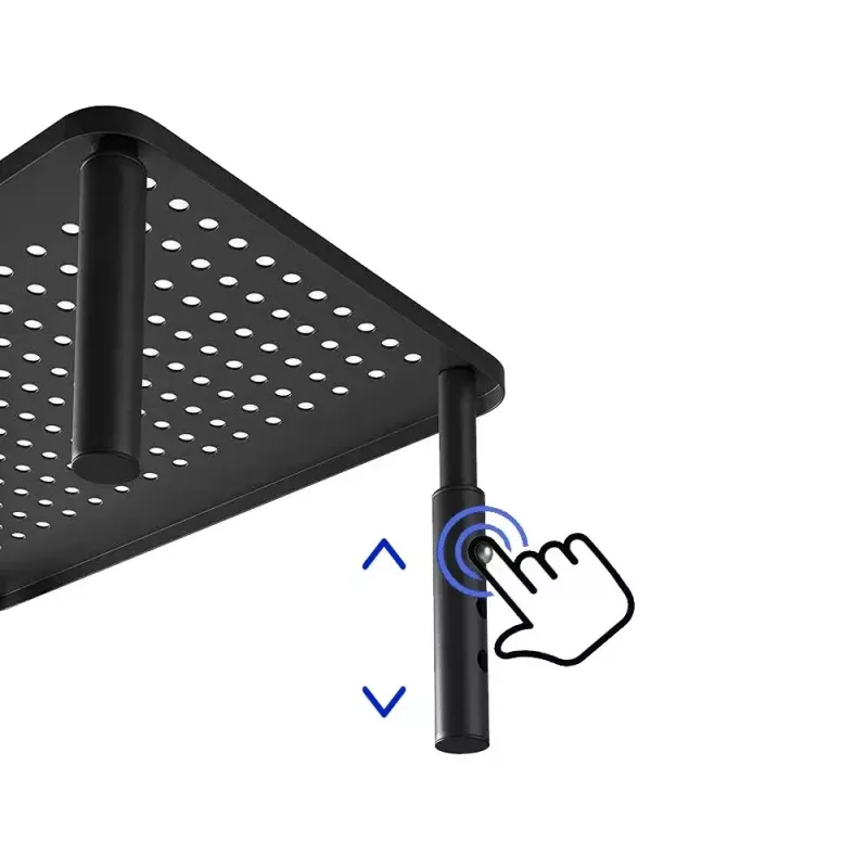 Laptop stand MACLEAN MC-946 for 13–32 inch devices, 3-level height (11/13/15 cm), drawer, Melns, up to 20 kg