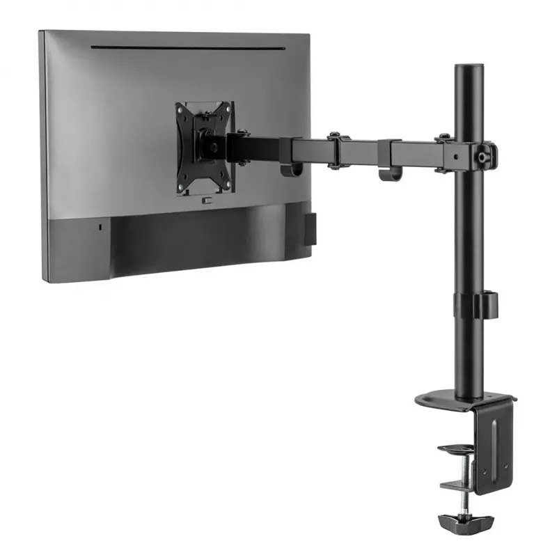 Monitora galda stiprinājums MACLEAN MC-753N 17–32 collu ekrāniem, VESA 75x75 / 100x100, maks. 9 kg, slīpums ±45°, pagriešana ±180°, regulējams augstums