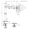 Monitora galda stiprinājums MACLEAN MC-753N 17–32 collu ekrāniem, VESA 75x75 / 100x100, maks. 9 kg, slīpums ±45°, pagriešana ±180°, regulējams augstums