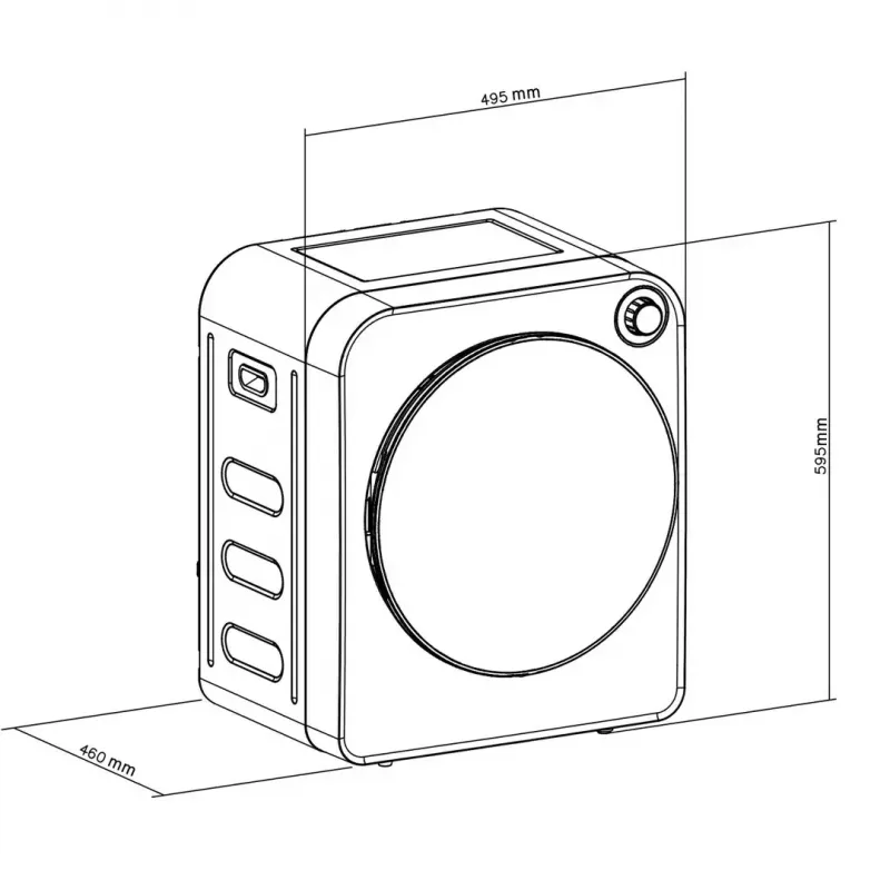 Elektriskais veļas žāvētājs GreenBlue GB410 — 3 kg ietilpība, 830 W, ventilācijas tipa, 5 žāvēšanas programmas, energoefektivitātes klase C