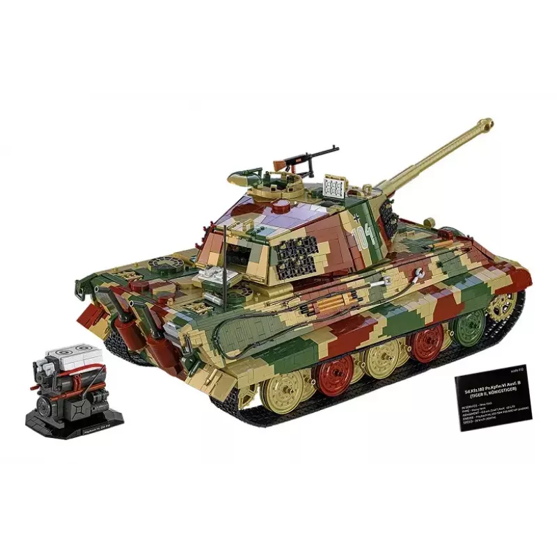 Celtniecības rotaļlieta - tanks Cobi Tiger II King Tiger mērogā 1:12