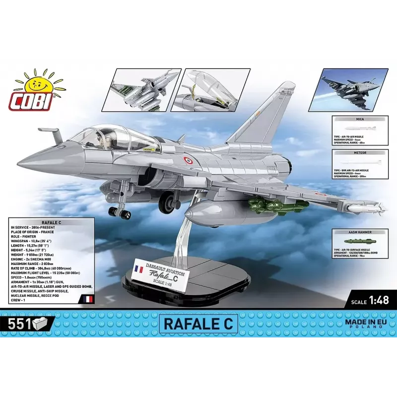 Konstrukcijas bloku komplekts Cobi Rafale C 551 detaļas modelis COBl-5901