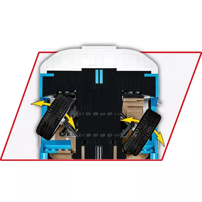 Cobi konstruktors Volkswagen T2b Bus, gaiši zils/balts, mērogā 1:12