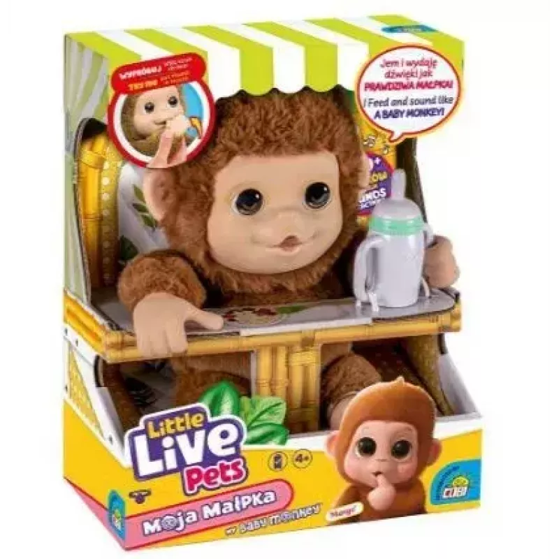 Interaktīva rotaļlieta Cobi Little Live Pets Monkey MO-26613 — interaktīva mājdzīvnieku rotaļlieta ar skaņām un kustībām