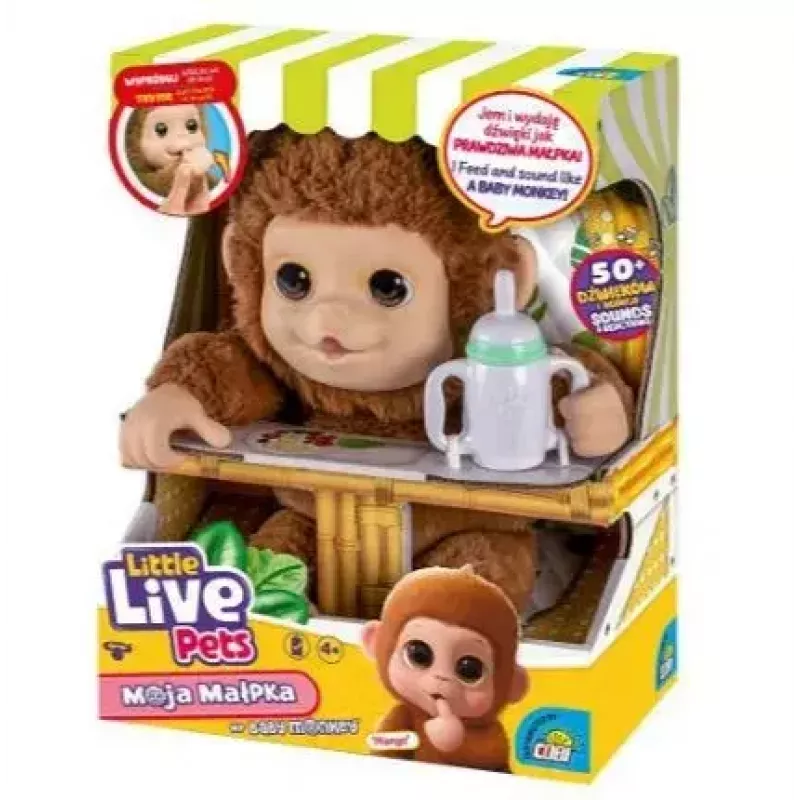 Interaktīva rotaļlieta Cobi Little Live Pets Monkey MO-26613 — interaktīva mājdzīvnieku rotaļlieta ar skaņām un kustībām