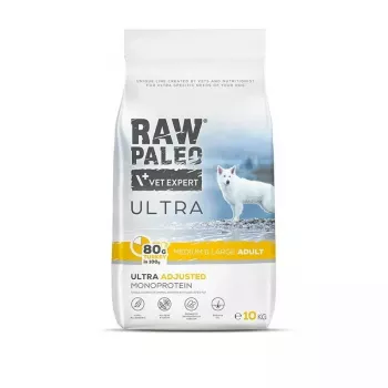 Sausā suņu barība VETEXPERT RAW PALEO Ultra vidējiem un lieliem pieaugušiem suņiem Turcija — 2 kg, bez graudiem, olbaltumvielas 24,5%, tauki 14%