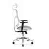 Ergonomisks biroja krēsls Diablo Chairs V-Basic balta-pelēka — regulējams augstums un noliekšana, roku balsti, jostasvietas atbalsts