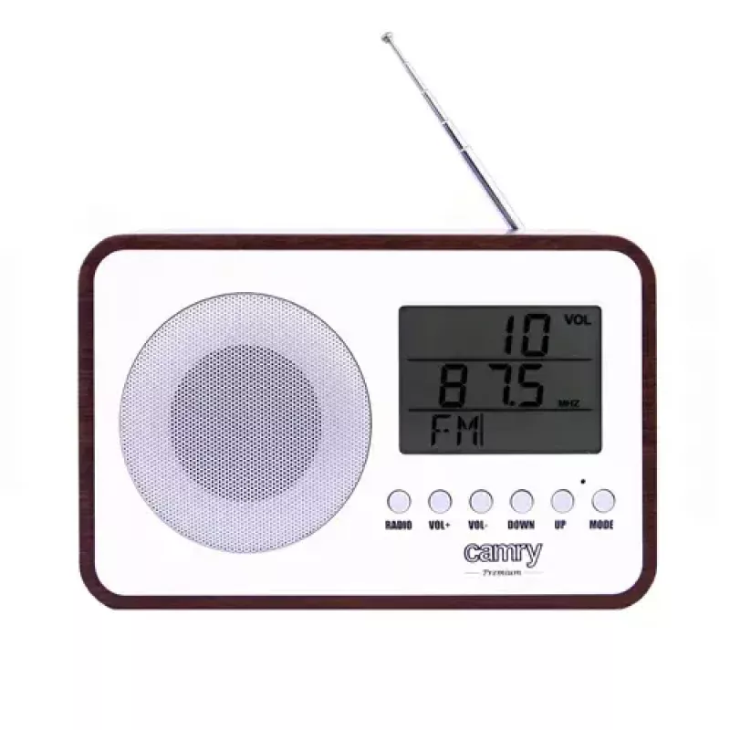 Portable Radio Camry CR 1153 — FM portatīvais radio ar LCD displeju, vienu skaļruni, automātisko digitālo regulēšanu, līdzstrāvas barošanu