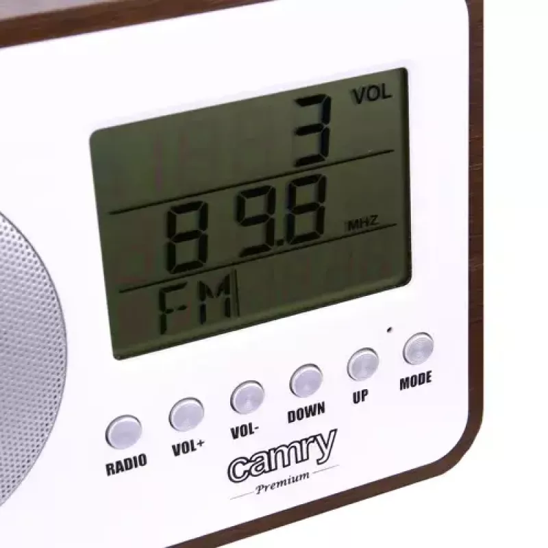 Portable Radio Camry CR 1153 — FM portatīvais radio ar LCD displeju, vienu skaļruni, automātisko digitālo regulēšanu, līdzstrāvas barošanu