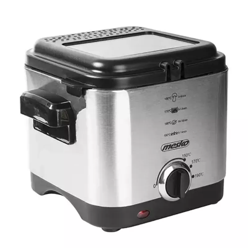 Fritieris Mesko Home MS 4910 Vienreizējs 1,5 L 900 W Melns Matēts tērauds