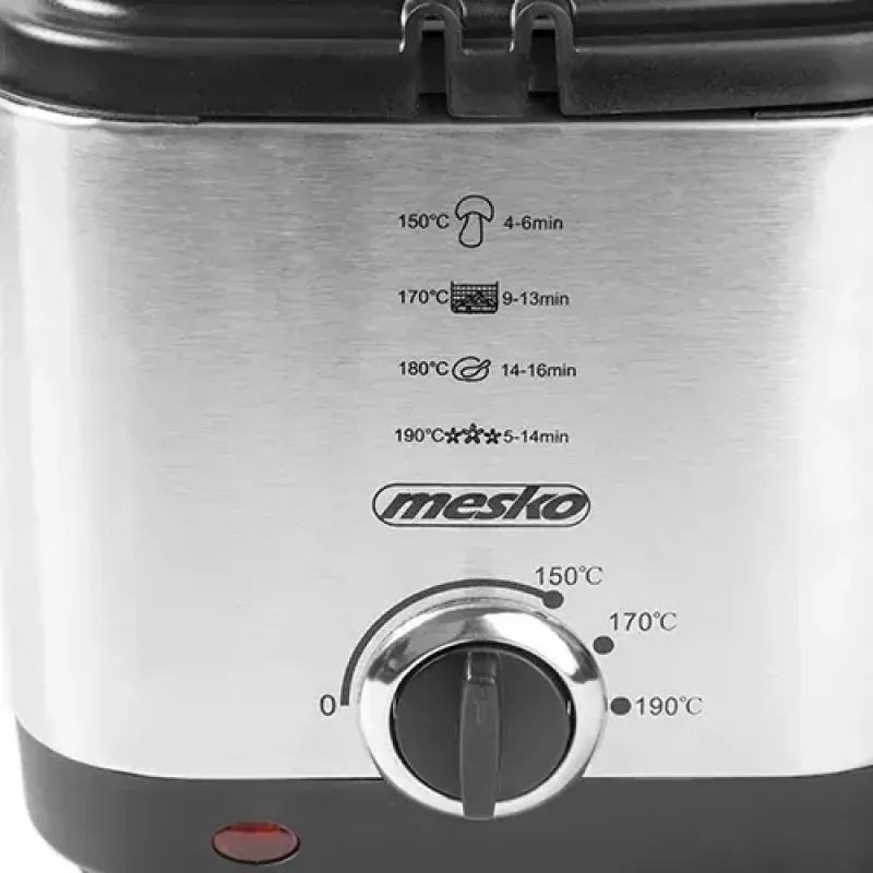 Fritieris Mesko Home MS 4910 Vienreizējs 1,5 L 900 W Melns Matēts tērauds