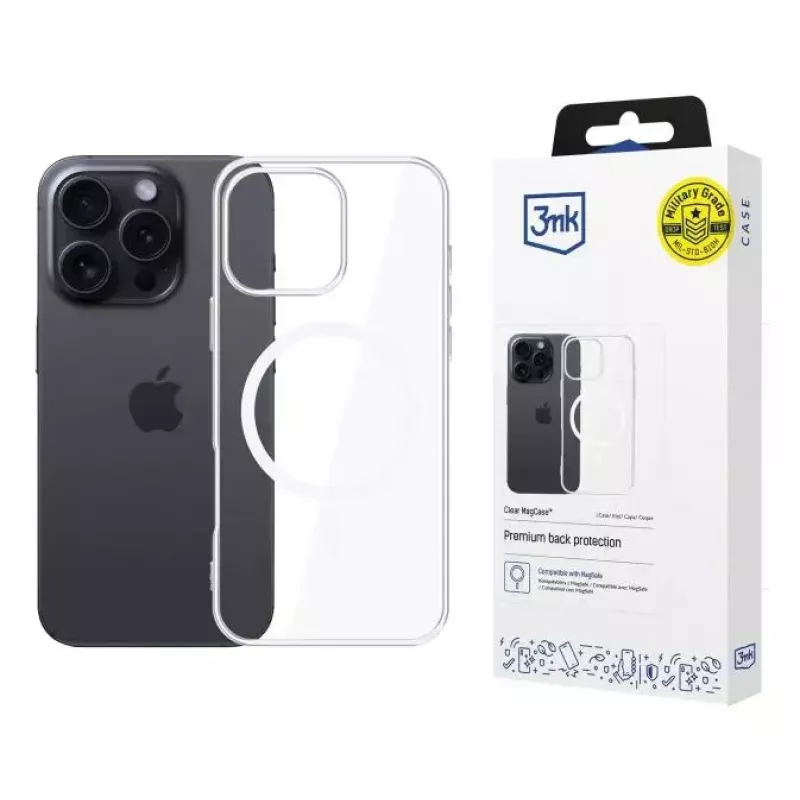 Apvalks 3MK Clear MagCase pro Apple iPhone 16 Pro caurspīdīgs