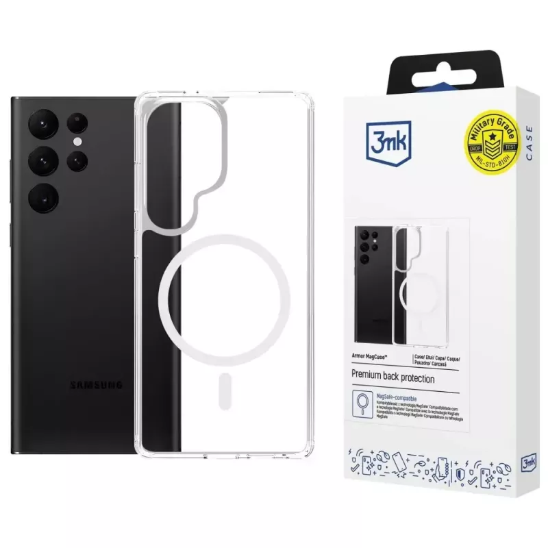 Aizsargtelefona maciņš 3MK Armor MagCase Samsung Galaxy S25 Ultra — izturīgs viegls magnētiski saderīgs