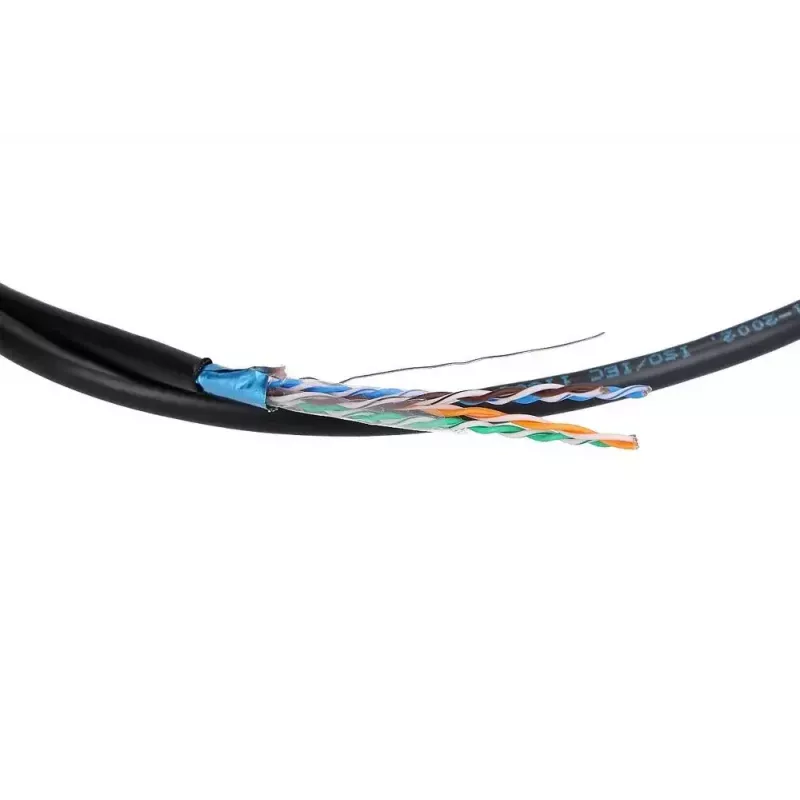 Tīkla kabelis Extralink vītā pāra CAT5E FTP āra, ar želeju, 100 m, melns