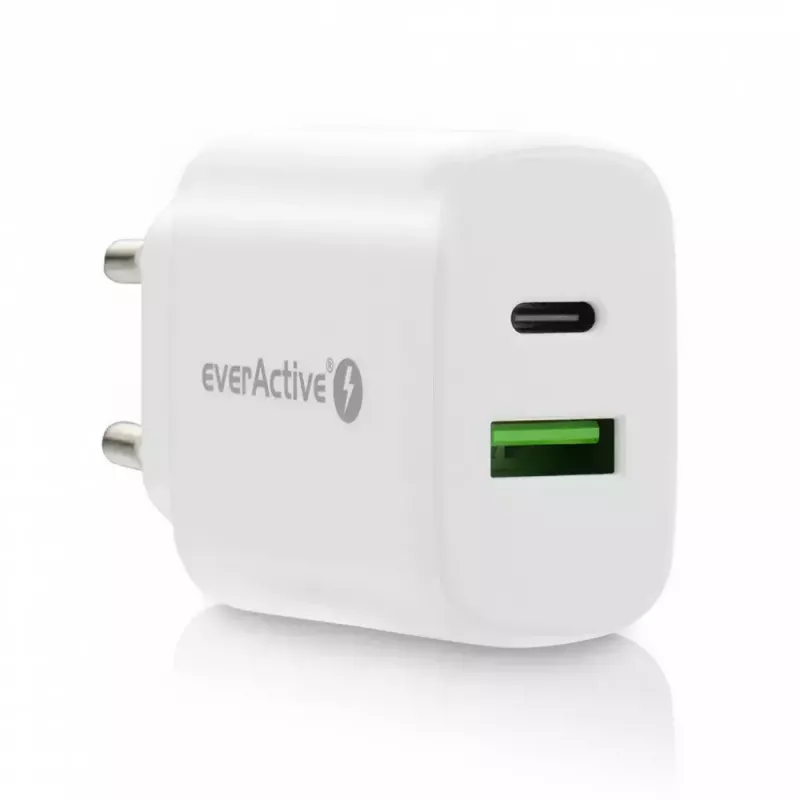USB-C lādētājs everActive SC-370Q 25W QC3.0 USB ātrā uzlāde