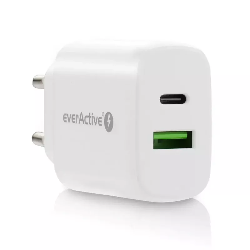 USB-C lādētājs everActive SC-370Q 25W QC3.0 USB ātrā uzlāde