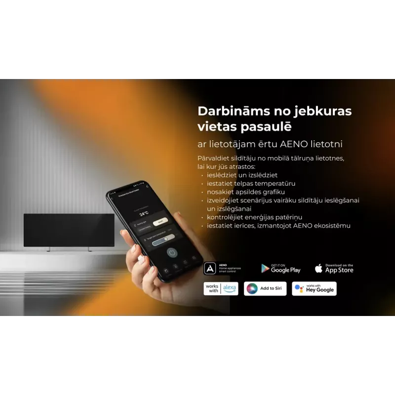 Infrasarkanais elektriskais sildītājs AENO Premium Eco Smart Heater AGH0005S, Pelēks