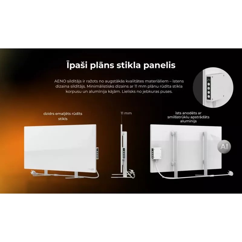 Infrasarkanais elektriskais sildītājs AENO Premium Eco Smart Heater AGH0005S, Pelēks