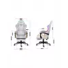 Spēļu krēsls Huzaro FORCE 4.7 RGB balta — polsterēts auduma kausveida sēdeklis, maks. slodze 140 kg, regulējams augstums 43–53 cm, slīpums 90–140°