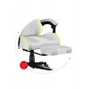 Spēļu krēsls Huzaro FORCE 4.7 RGB balta — polsterēts auduma kausveida sēdeklis, maks. slodze 140 kg, regulējams augstums 43–53 cm, slīpums 90–140°