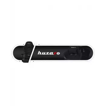 Spēļu krēsls Huzaro FORCE 4.4 CARBON — polsterēts auduma kausveida sēdeklis, augstums 115–125 cm, maks. slodze 130 kg, tērauda pamatne, regulējami roku balsti