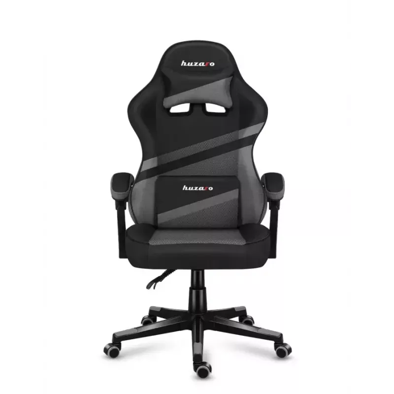 PC spēlētāju krēsls huzaro FORCE 4.4 Kausa sēdeklis Melns pelēks — sieta audums, maks. 130 kg, regulējams augstums 45–55 cm, 5 riteņi