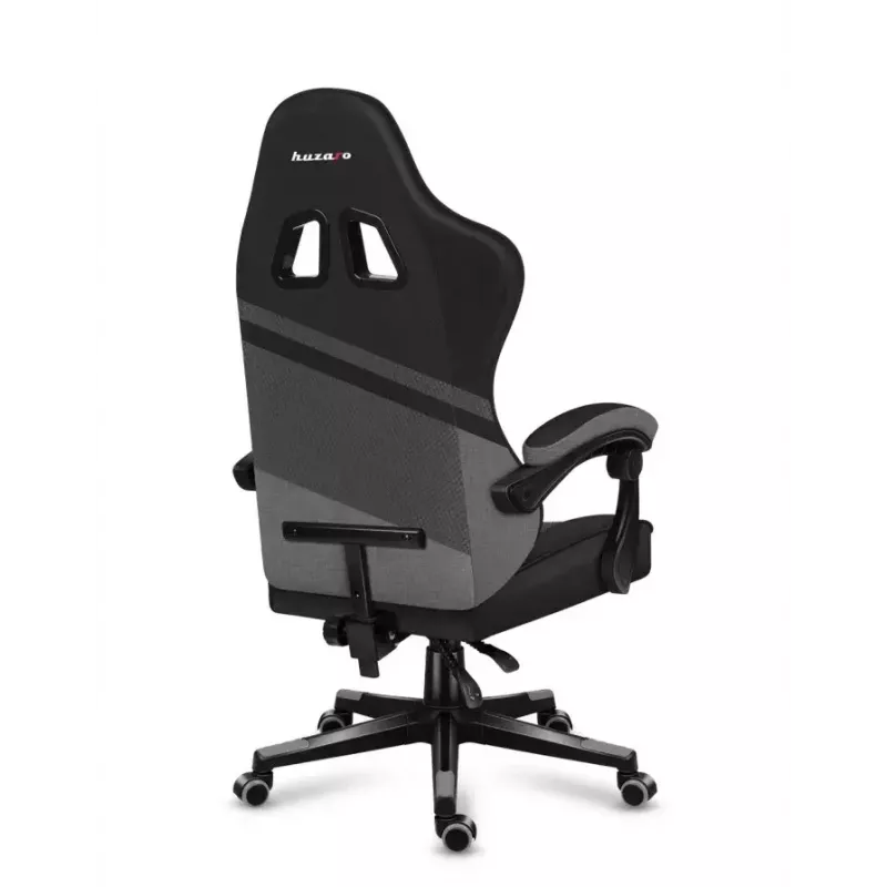 PC spēlētāju krēsls huzaro FORCE 4.4 Kausa sēdeklis Melns pelēks — sieta audums, maks. 130 kg, regulējams augstums 45–55 cm, 5 riteņi