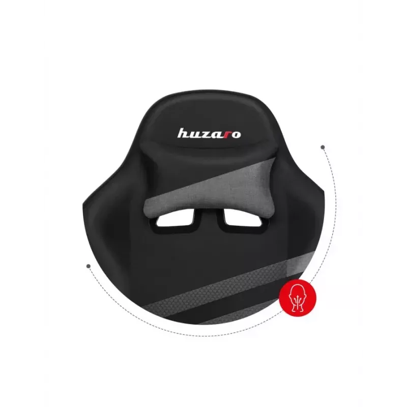 PC spēlētāju krēsls huzaro FORCE 4.4 Kausa sēdeklis Melns pelēks — sieta audums, maks. 130 kg, regulējams augstums 45–55 cm, 5 riteņi