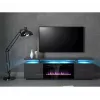 TV skapis Cama Meble EVA ar elektrisko kamīnu 180x40x52 cm grafīta/krāsainais grafīts