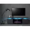 TV skapis Cama Meble EVA ar elektrisko kamīnu 180x40x52 cm grafīta/krāsainais grafīts