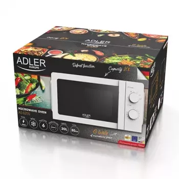 Solo mikroviļņu krāsns Adler AD 6205, 700 W, 20 L