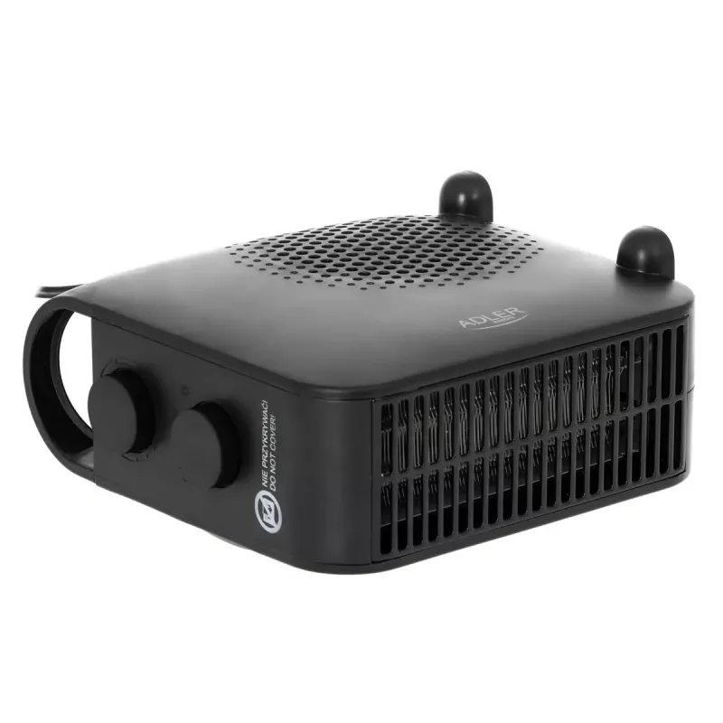 Ventilatora elektriskais sildītājs Adler AD 7725B, 2000 W, 2 jaudas līmeņi, regulējams termostats, melns