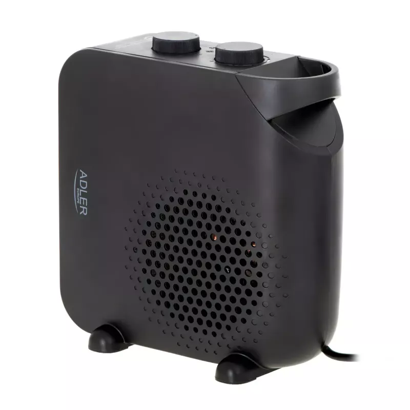 Ventilatora elektriskais sildītājs Adler AD 7725B, 2000 W, 2 jaudas līmeņi, regulējams termostats, melns