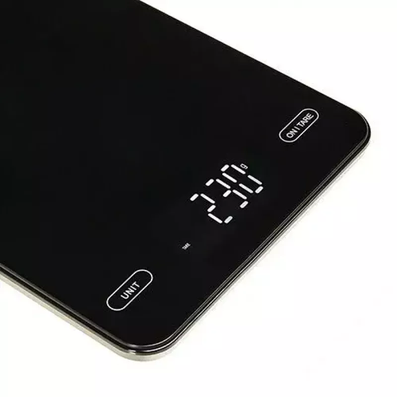 Elektroniskie virtuves svari Adler AD 3177b — 10 kg ietilpība, 1 g precizitāte, melna, stikla virsma