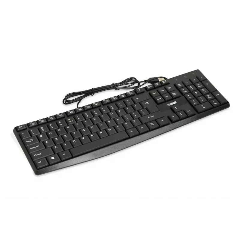 Vadu USB tastatūra IBOX Eris IKC2010B — pilnizmēra 105 taustiņu, USB, ūdensizturīga, melna