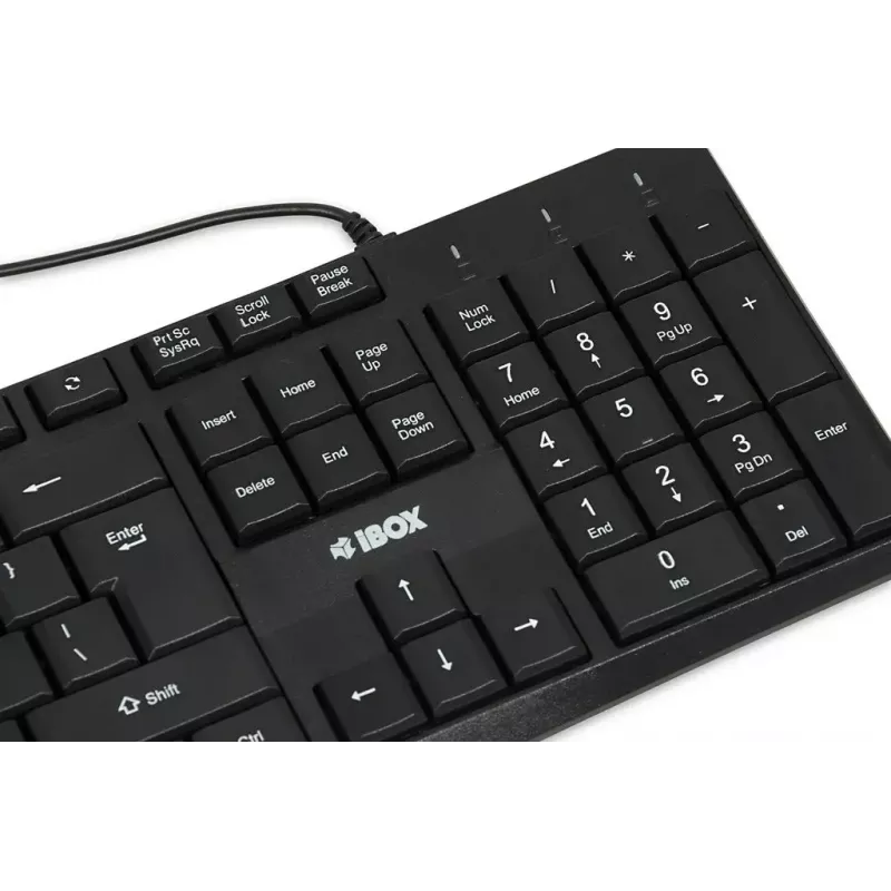Vadu USB tastatūra IBOX Eris IKC2010B — pilnizmēra 105 taustiņu, USB, ūdensizturīga, melna