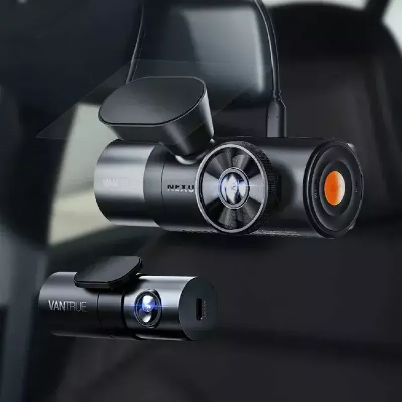 Dashcam VANTRUE N4 PRO 3 kanālu auto videoreģistrators, galvenā 3840×2160, 165° priekšējā, 160° salona, GPS, Wi‑Fi, IPS displejs, MicroSD līdz 512GB