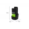 Bezvada instrumenta akumulators zaļa Cell PTBO12V3 — Li‑Ion 3 Ah, izmēri 5,1×4,7×8,6 cm