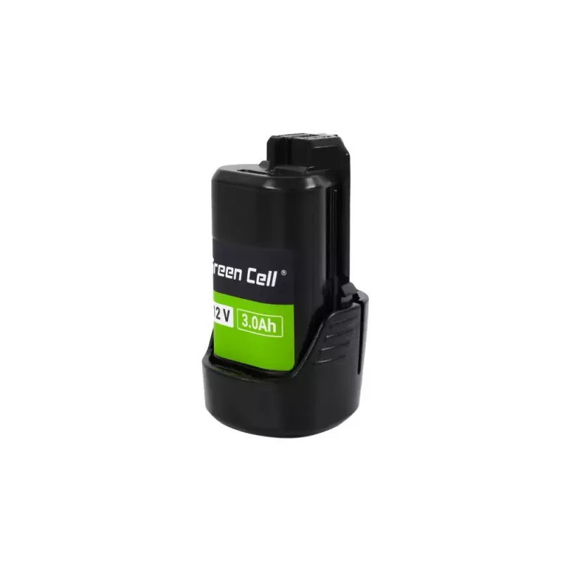 Bezvada instrumenta akumulators zaļa Cell PTBO12V3 — Li‑Ion 3 Ah, izmēri 5,1×4,7×8,6 cm