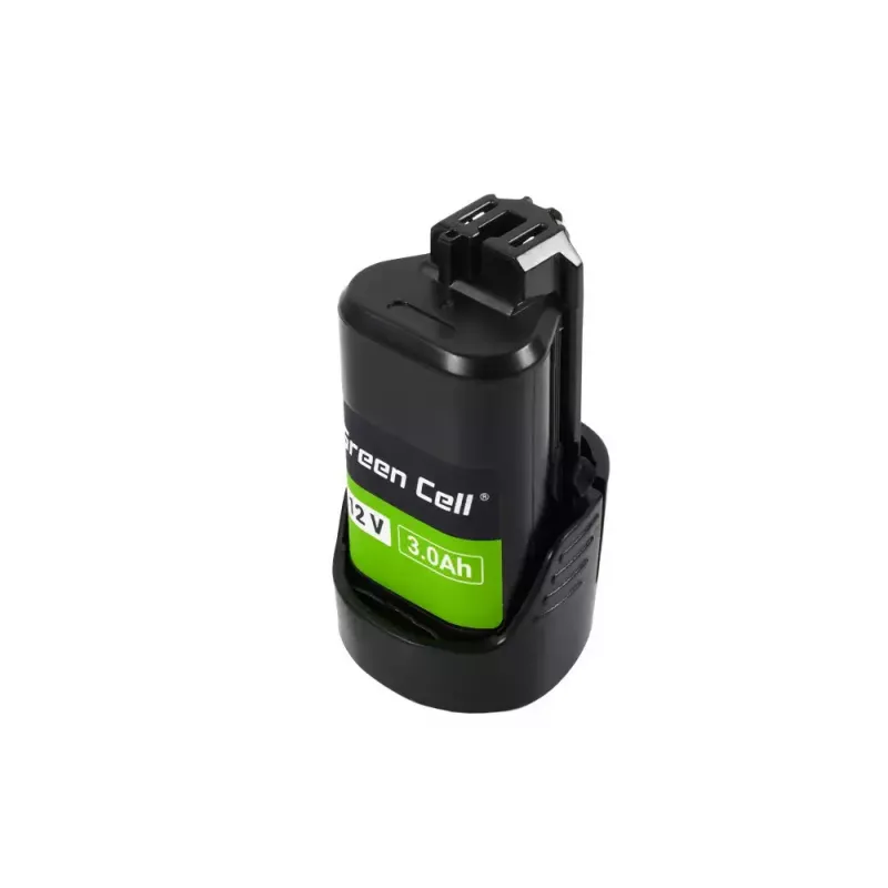 Bezvada instrumenta akumulators zaļa Cell PTBO12V3 — Li‑Ion 3 Ah, izmēri 5,1×4,7×8,6 cm