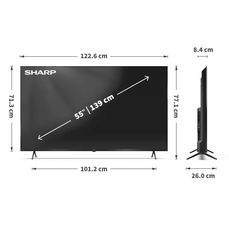 Sharp 55HL4265E TV 139,7 cm (55 collu) 4K Ultra HD viedais televizors Wi-Fi melns