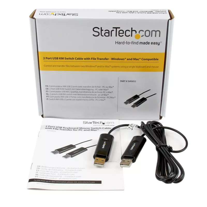 StarTech.com KM pārslēga kabelis ar failu pārsūtīšanu Mac un PC - USB 2.0