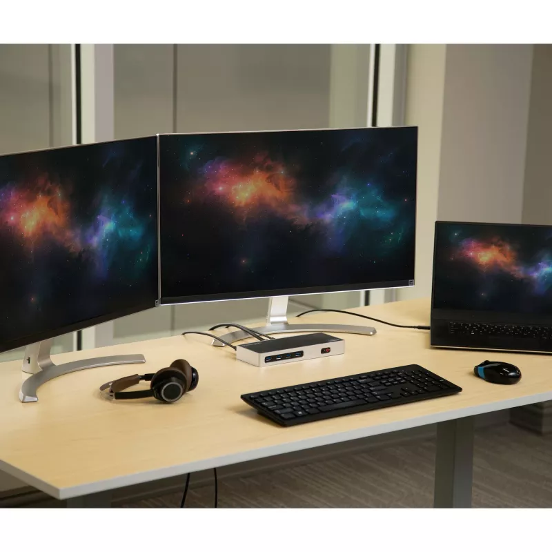 StarTech.com USB-C un USB-A dokstacija - divu monitoru 4K 60Hz dokstacija DisplayPort + HDMI - hibrīda USB 3.0 dokstacija USB-C vai USB-A klēpjdatoriem - 6x USB Type-A, GbE - USB 3.1 Gen 1 - Mac/Windows