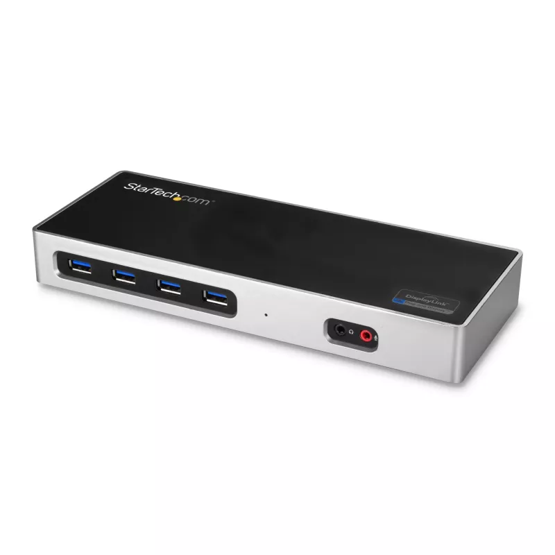 StarTech.com USB-C un USB-A dokstacija - divu monitoru 4K 60Hz dokstacija DisplayPort + HDMI - hibrīda USB 3.0 dokstacija USB-C vai USB-A klēpjdatoriem - 6x USB Type-A, GbE - USB 3.1 Gen 1 - Mac/Windows