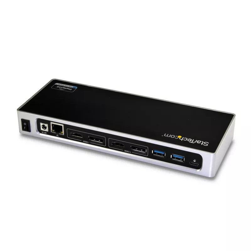 StarTech.com USB-C un USB-A dokstacija - divu monitoru 4K 60Hz dokstacija DisplayPort + HDMI - hibrīda USB 3.0 dokstacija USB-C vai USB-A klēpjdatoriem - 6x USB Type-A, GbE - USB 3.1 Gen 1 - Mac/Windows