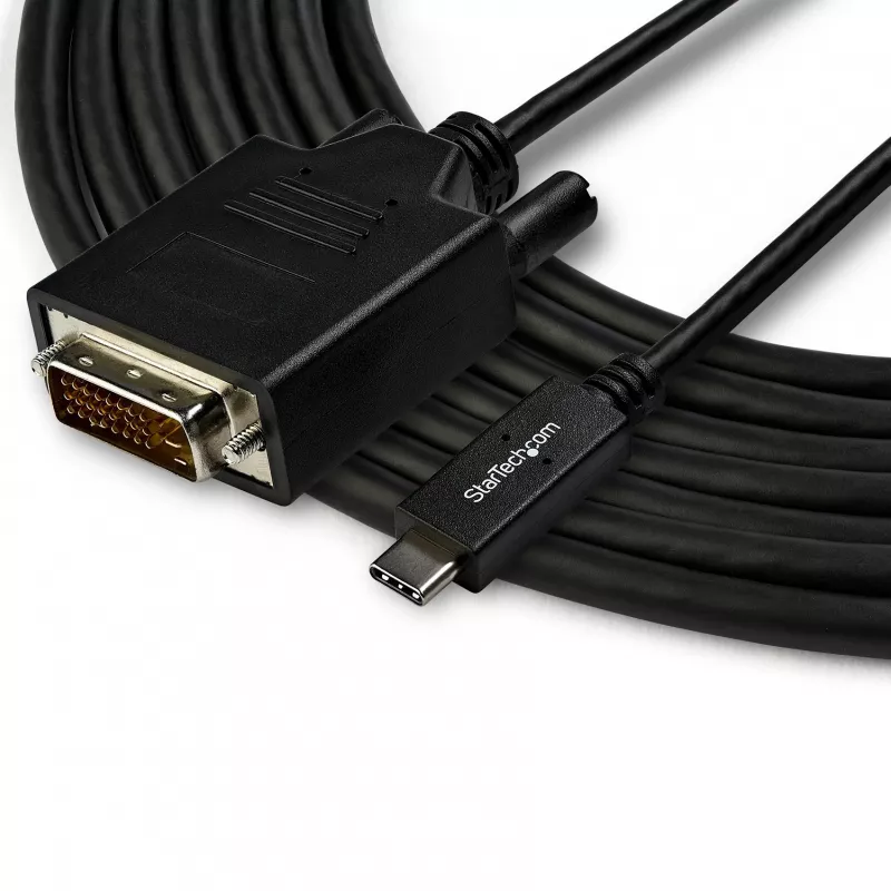 StarTech.com 3 m USB-C uz DVI kabelis - 1080p (Single Link) USB Type-C (DP Alt Mode HBR2) uz DVI-Digitālo video adaptera kabelis - Darbojas ar Thunderbolt 3 - Klēpjdatoru uz DVI monitoru/displeju