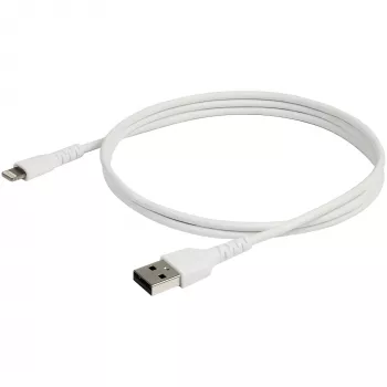 StarTech.com 3 pēdu (1 m) izturīgs balts USB-A uz Lightning kabelis – lieljaudas pastiprināts aramīda šķiedras USB A tipa uz Lightning lādētāja/sinhronizācijas strāvas vads – Apple MFi sertificēts iPad/iPhone 12