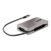StarTech.com USB-C vairāku pieslēgvietu adapteris, 4K 60Hz HDMI 2.0b, HDR, USB 3.2 Gen 2 10Gbps centrmezgls (2xUSB-C, 1xUSB-A), 100W PD caurlaides uzlāde, mini ceļojumu dokstacija, 12 inch/30cm kabelis, klēpjdatora dokstacija