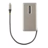 StarTech.com USB-C vairāku pieslēgvietu adapteris, 4K 60Hz HDMI 2.0b, HDR, USB 3.2 Gen 2 10Gbps centrmezgls (2xUSB-C, 1xUSB-A), 100W PD caurlaides uzlāde, mini ceļojumu dokstacija, 12 inch/30cm kabelis, klēpjdatora dokstacija