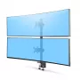StarTech.com galda stiprinājums 2 vertikāli sakrautiem monitoriem, divi 49 collu, kopējais svars 32 kg, C-skava, ātrās atbrīvošanas VESA sistēma, platekrāna 16:9/ultraplatekrāna 32:9, TAA